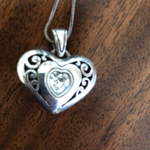 Brighton DIVINITY reversible rhinestone heart necklace - Picture 2 of 10